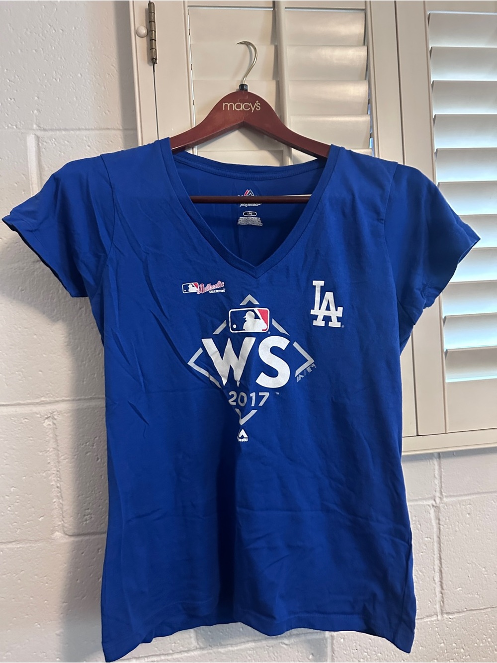 Majestic Royal Blue LA Dodgers World Series 2017 Graphic Tee